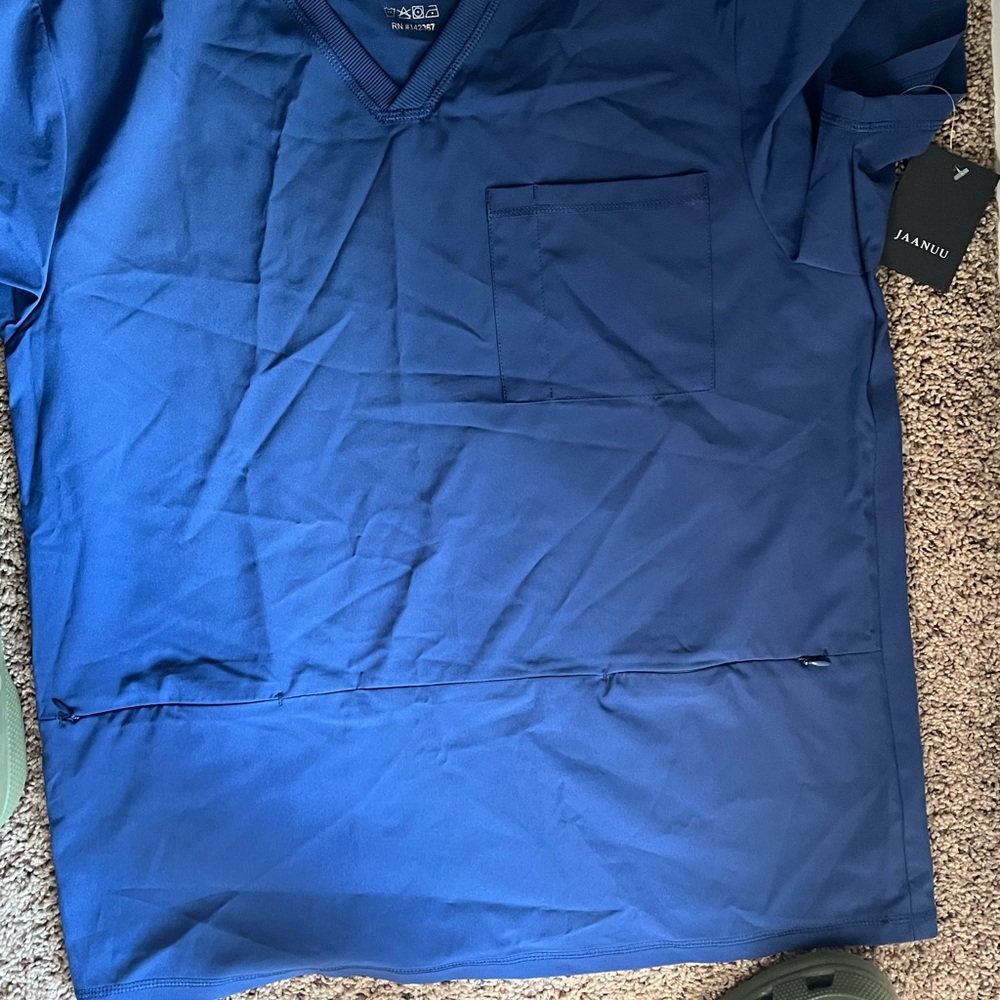 Jaanuu Navy V-Neck Scrub Top